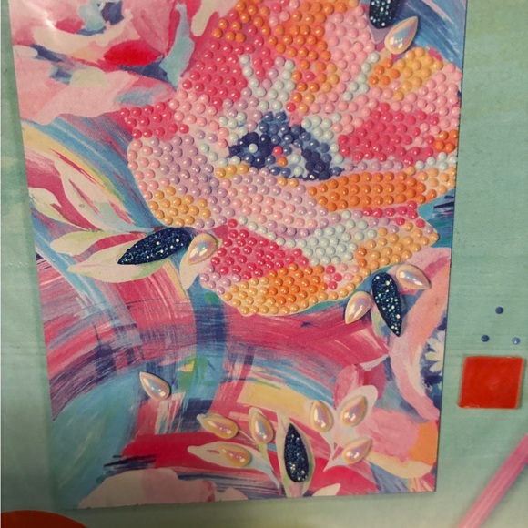 Diamond Art Canvas Flower Kit Pink Multicolor Creativity at Sea NWT - Picture 3 of 3